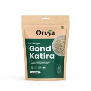 Orvya Organic Gond Katira, Gond Katira 100gm, Pure Organic Edible Gum Tragacanth Gum Gond
