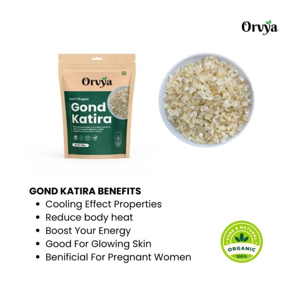 Orvya Organic Gond Katira, Gond Katira 100gm, Pure Organic Edible Gum Tragacanth Gum Gond - Image 2
