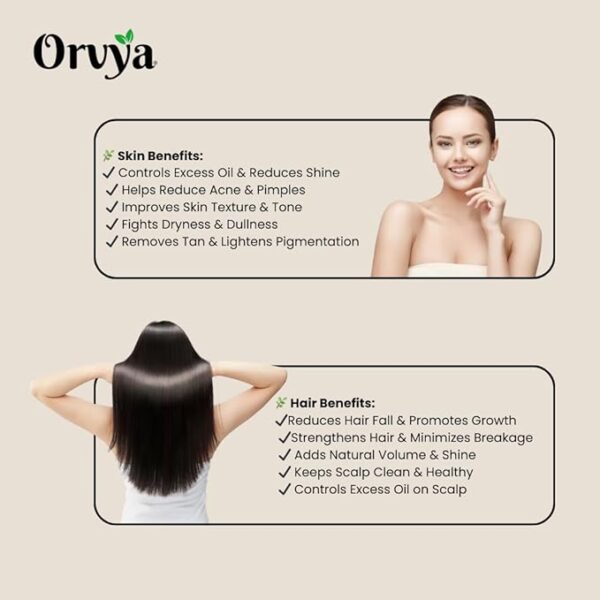 Orvya 100% Organic Roasted Multani Mitti | Pure Fuller's Earth Raw Stone Form for Skin & Hair Care | Natural Face Pack, Acne & Tan Removal, Exfoliator - Image 2